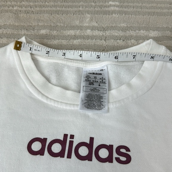 Adidas White Pull Over Crew Neck Sweater - Picture 8 of 10
